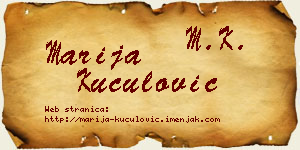 Marija Kuculović vizit kartica